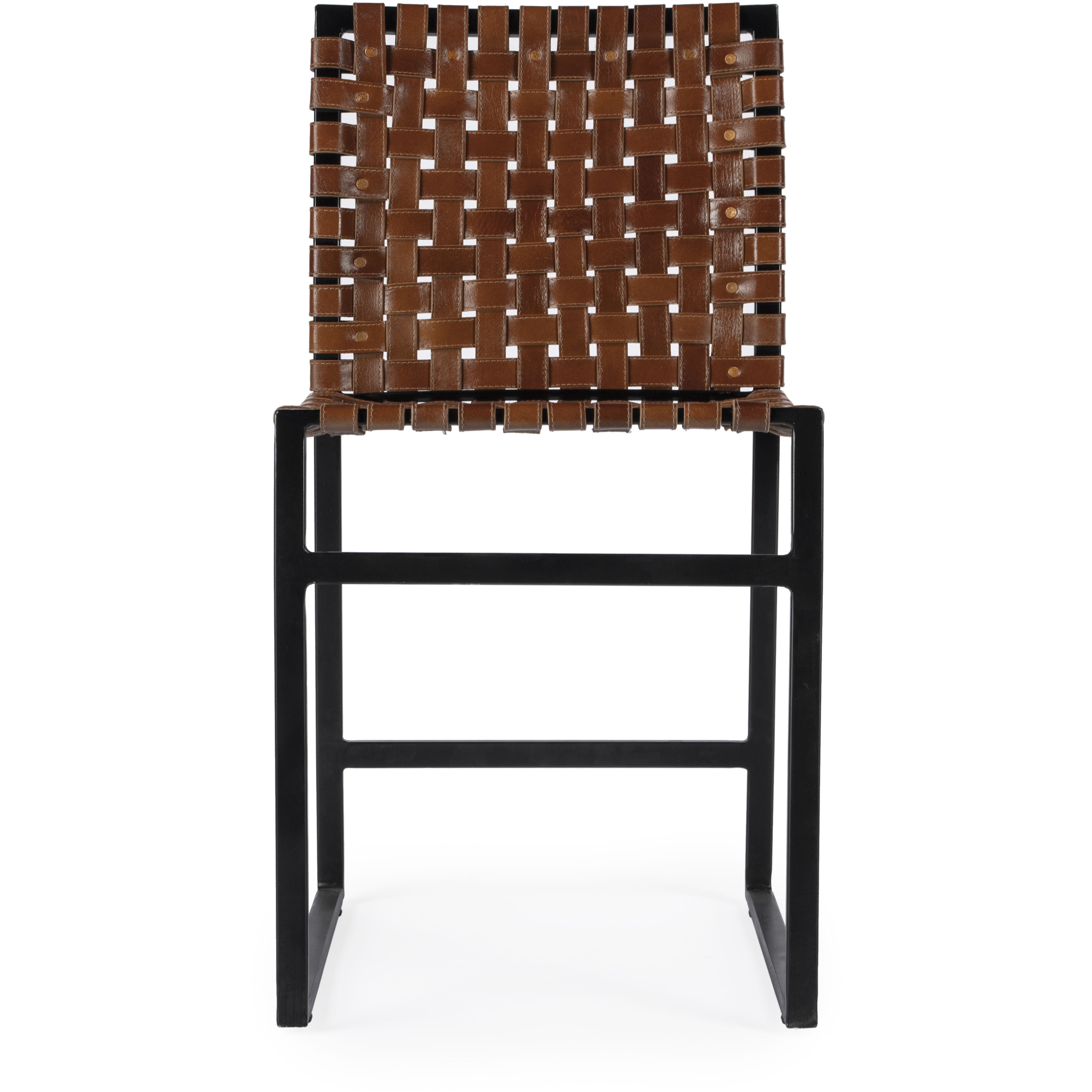 Urban Brown Woven Leather Accent Chair