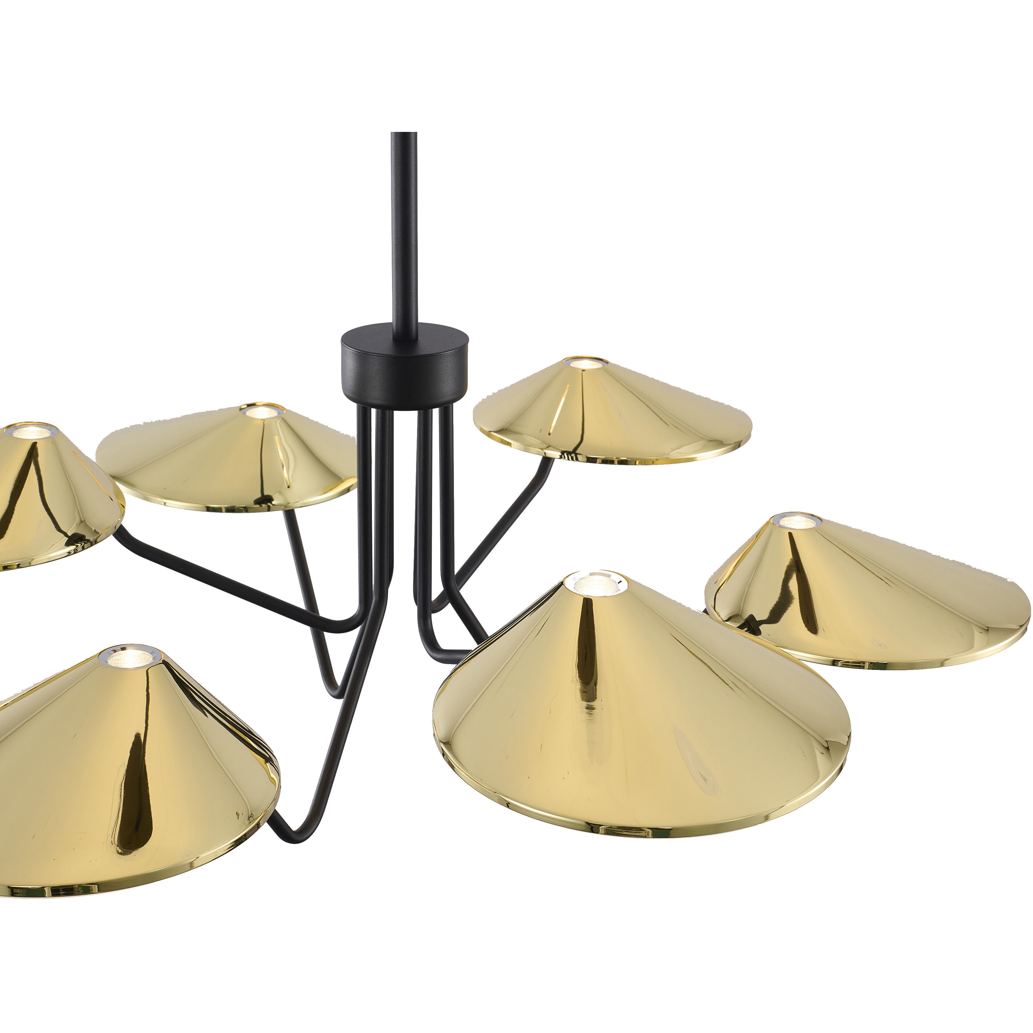 Canada LED 33.5 inch Black & Shiny Brass Chandelier Ceiling Light