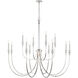 Laurent 12 Light 52 inch Polished Nickel Chandelier Ceiling Light