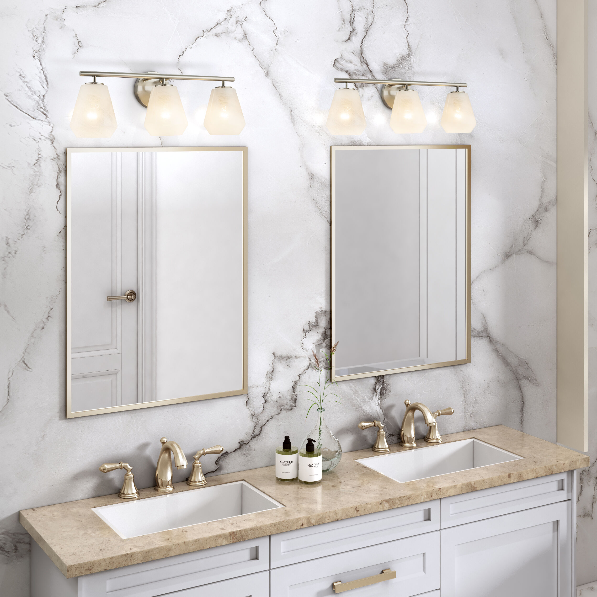 Brooke 3 Light 22.5 inch Brushed Nickel Bathroom Vanity Wall Light