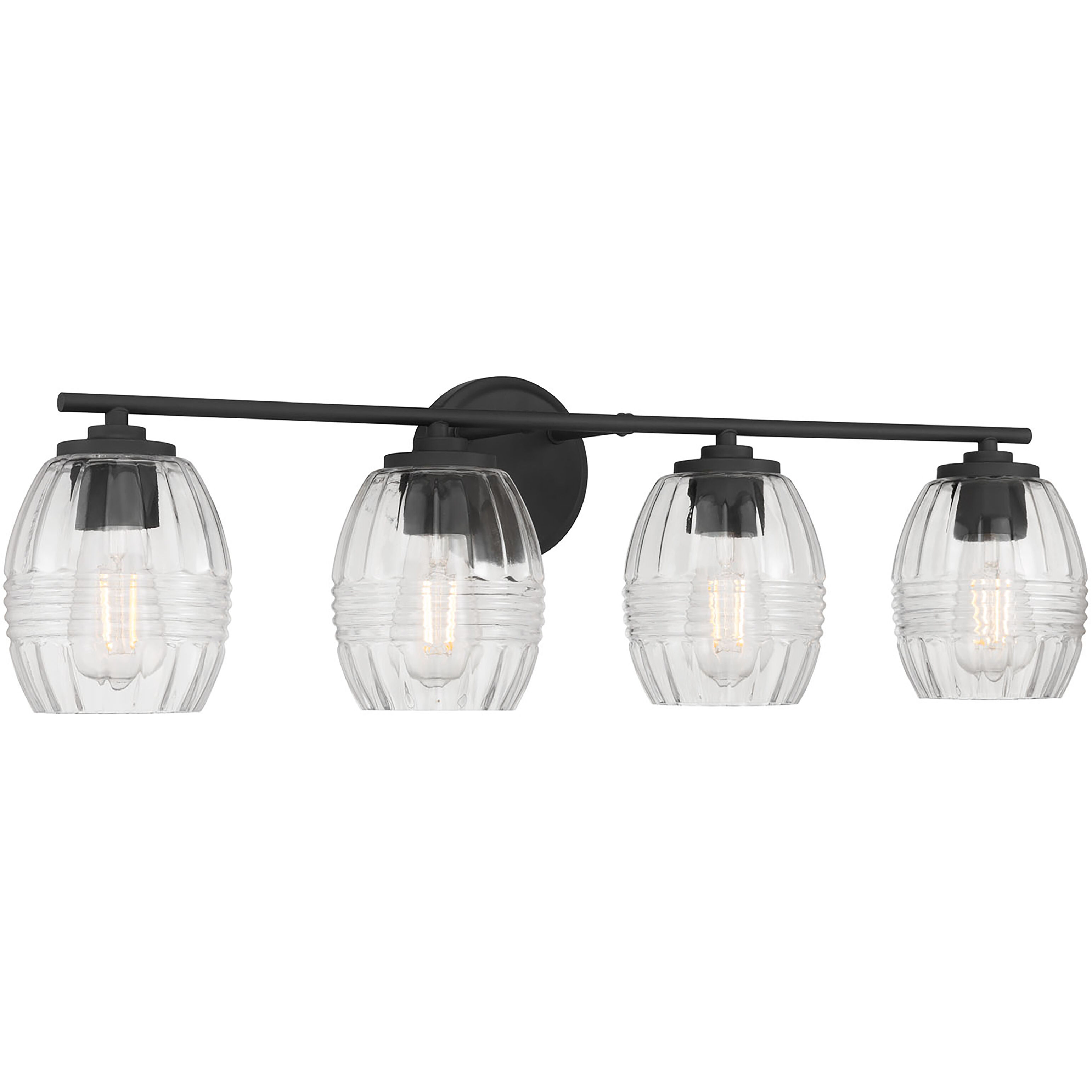 Miravelle 4 Light 30.5 inch Matte Black Bathroom Vanity Light Wall Light