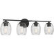 Miravelle 4 Light 30.5 inch Matte Black Bathroom Vanity Light Wall Light