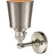 Franklin Restoration Addison 1 Light 5 inch Brushed Satin Nickel Sconce Wall Light, Franklin Restoration