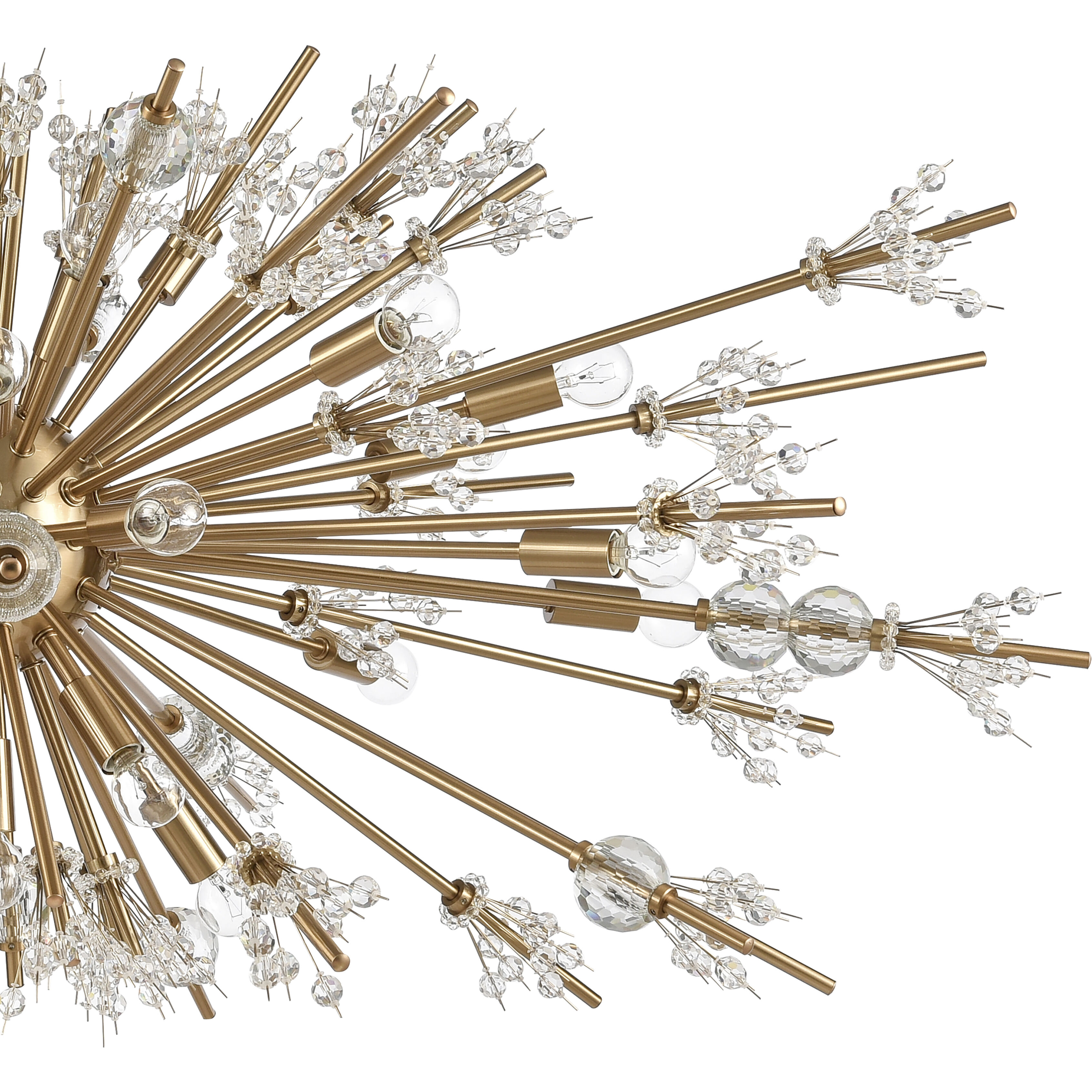 Starburst 29 Light 48 inch Satin Brass Chandelier Ceiling Light