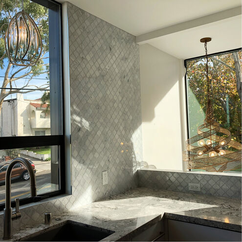 Flow 6 Light 26 inch Hammered Ore Pendant Ceiling Light