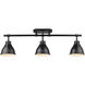 Duncan 3 Light 35 inch Matte Black Semi-flush Ceiling Light, Track Light