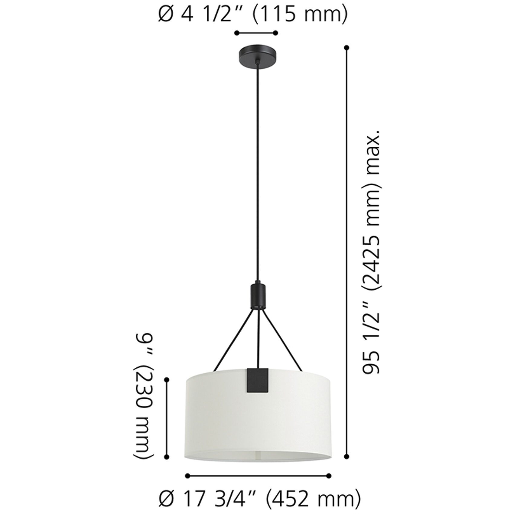 Tortola 3 Light 17.75 inch Structured Black Pendant Ceiling Light
