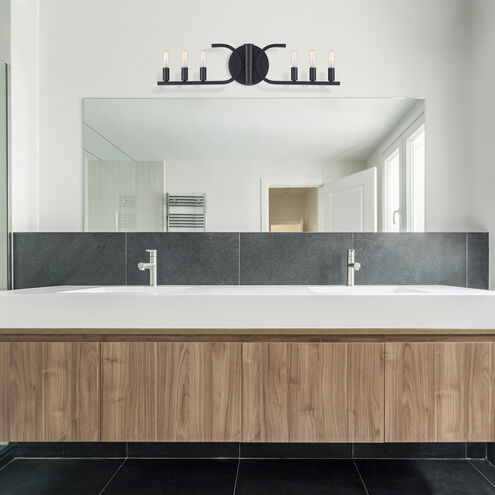Skye 6 Light 27.5 inch Matte Black Vanity Light Wall Light