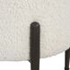 Arles 20 inch White Faux Shearling and Satin Black Ottoman