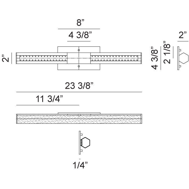 Rowan LED 23.38 inch Aluminum Wall Sconce Wall Light