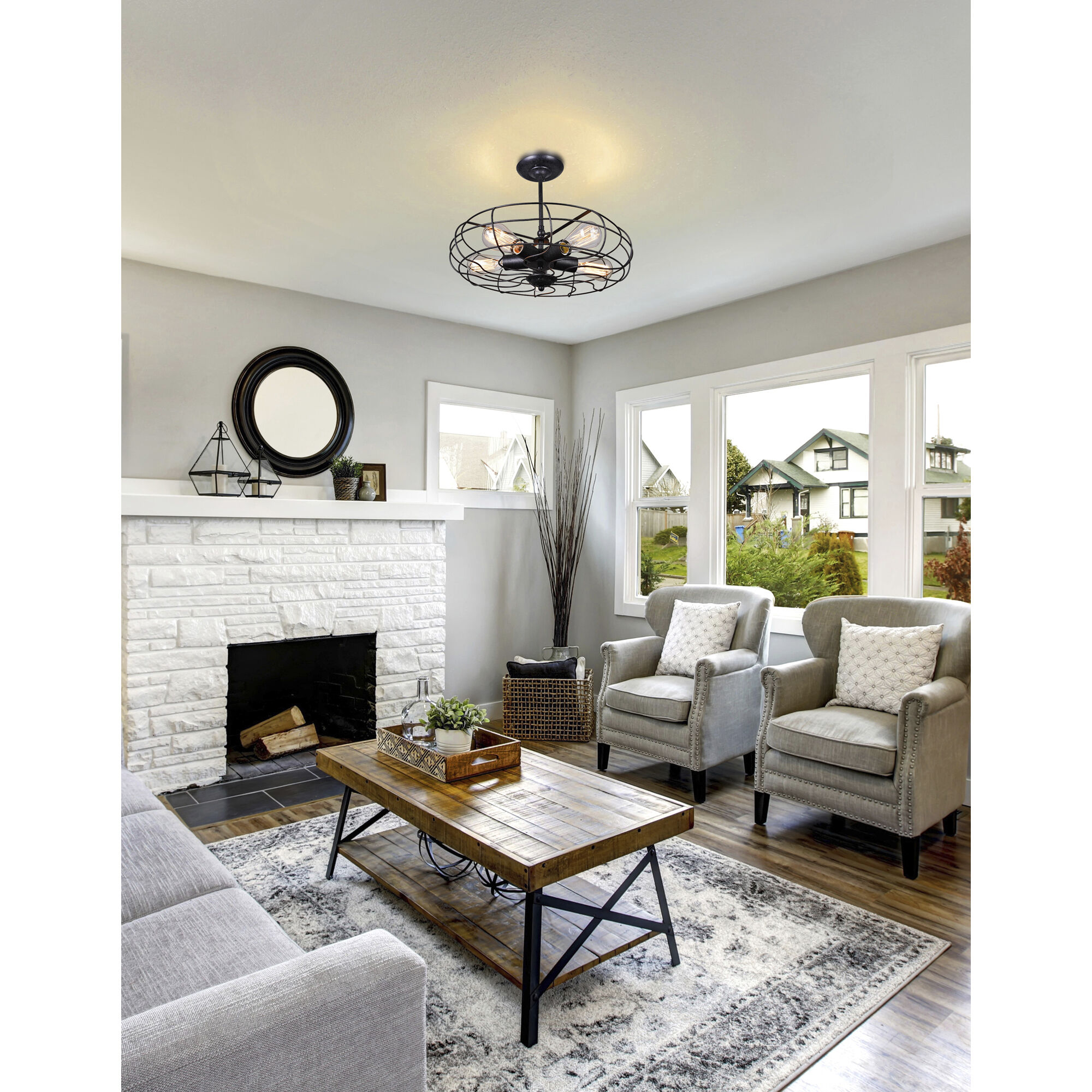 Pamela 5 Light 19 inch Antique Copper Flush Mount Ceiling Light in Antique Forged Copper