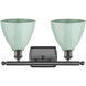 Ballston Plymouth Dome 2 Light 18 inch Oil Rubbed Bronze Bath Vanity Light Wall Light in Matte Seafoam