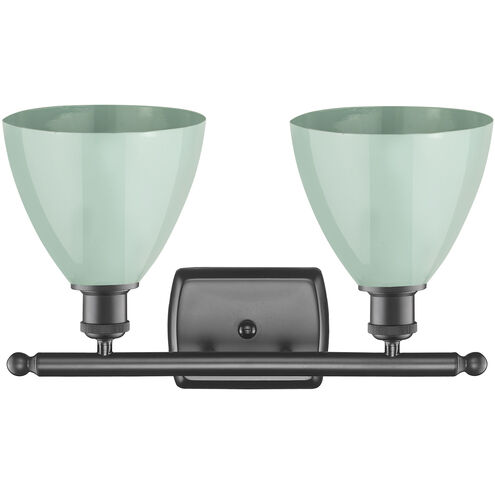 Ballston Plymouth Dome 2 Light 18 inch Oil Rubbed Bronze Bath Vanity Light Wall Light in Matte Seafoam