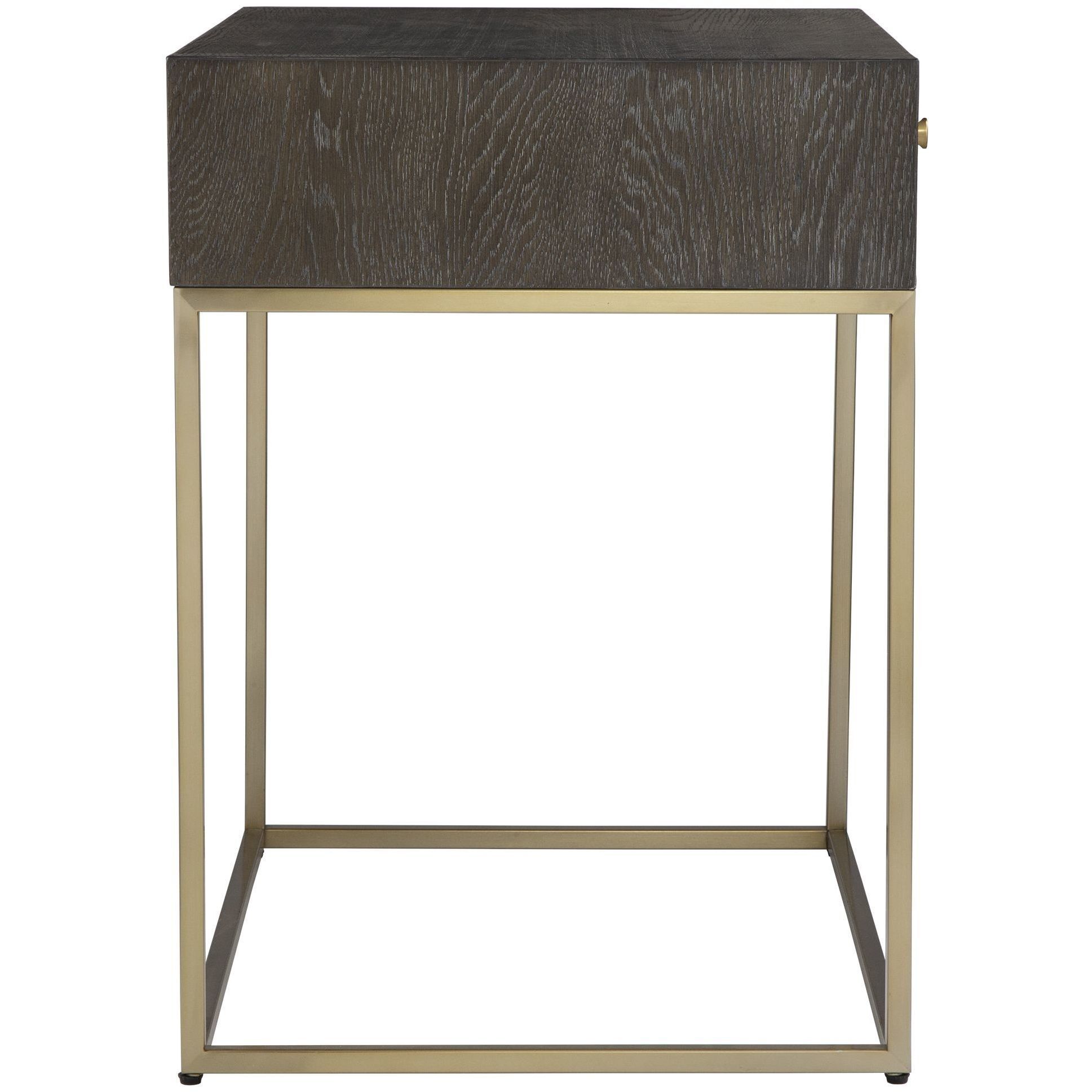 Armistead 25 X 25 inch Dark Walnut and Brushed Brass Side Table
