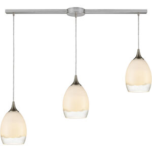Cirrus 3 Light 36 inch Satin Nickel Multi Pendant Ceiling Light in Linear with Recessed Adapter, Configurable
