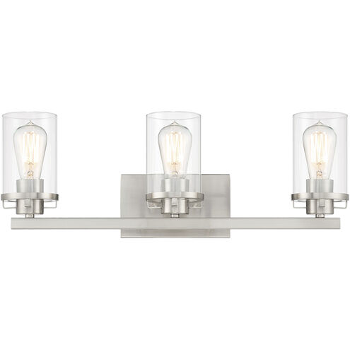 Jedrek 3 Light 24 inch Brushed Nickel Vanity Light Wall Light