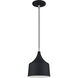 Bolita 8 inch Black with Brushed Nickel Accents Pendant Ceiling Light