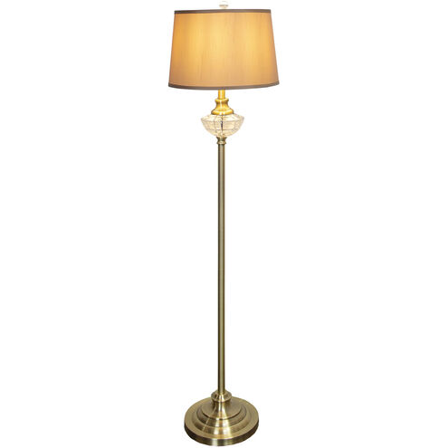 Kayla 60 inch 150.00 watt Golden Antique Brass Floor Lamp Portable Light, Crystal