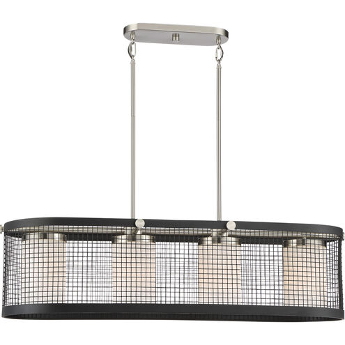 Pratt 4 Light 38.75 inch Black and Brushed Nickel Accents Island Pendant Ceiling Light