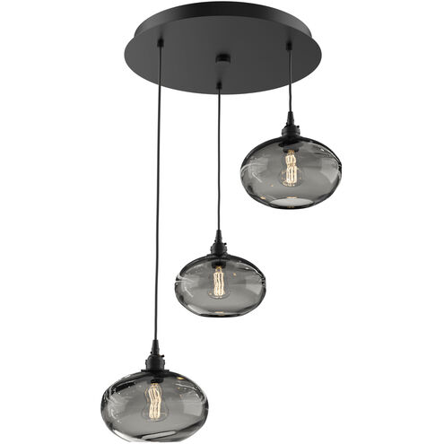 Coppa 3 Light Matte Black Chandelier Ceiling Light, Round Multi-Port