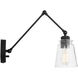 Profile 15.25 inch 100 watt Matte Black Adjustable Swing Arm Sconce Wall Light