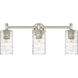 Downtown Urban Crown Point 3 Light 23.88 inch Polished Nickel Bath Vanity Light Wall Light in Deco Swirl