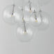 Burst LED 19.75 inch Satin Nickel Multi-Light Pendant Ceiling Light in Clear