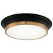 Jaxx LED 12 inch Black and Aged Gold Brass Flush Mount Ceiling Light
