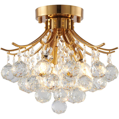 Canada 3 Light 12 inch Stain Brass Semi Flush Mount Ceiling Light