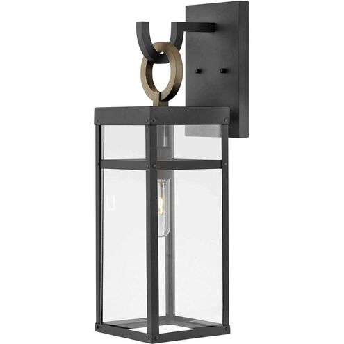 Estate Series Porter LED 22 inch Black with Burnished Bronze Outdoor Wall Mount Lantern