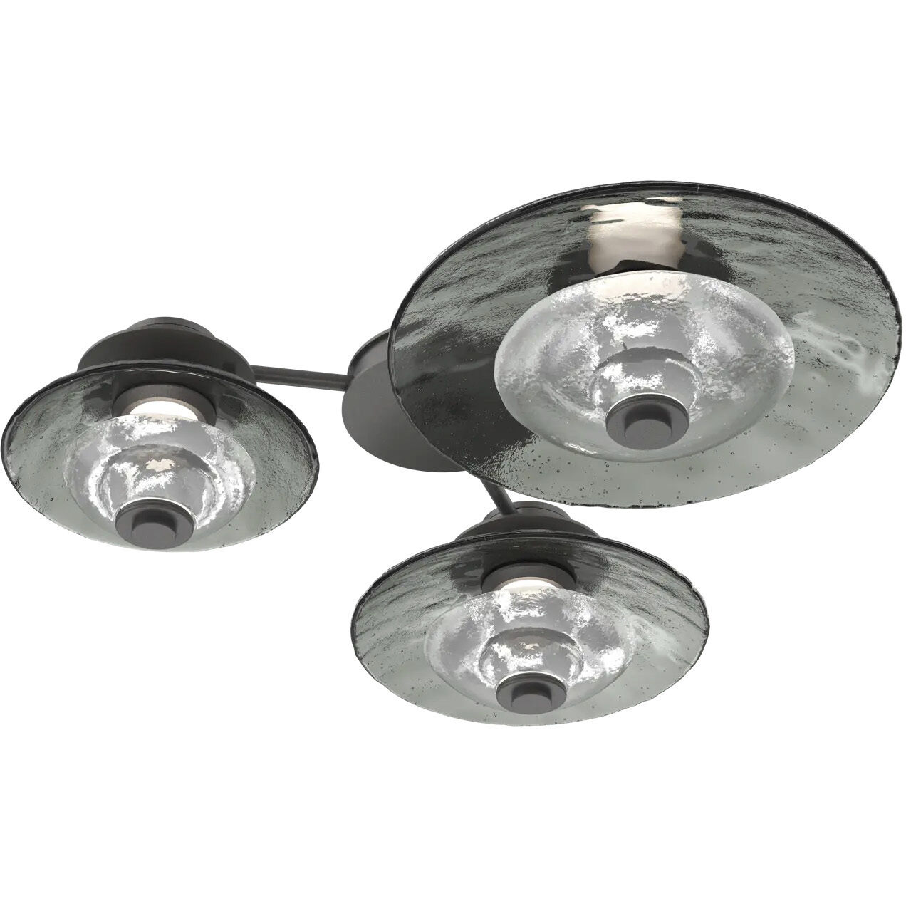 Atmosphere Cirrus LED Flat Bronze Sconce/Flush Mount Ceiling Light in 3000K LED, Clear Granite, Hub & Spoke