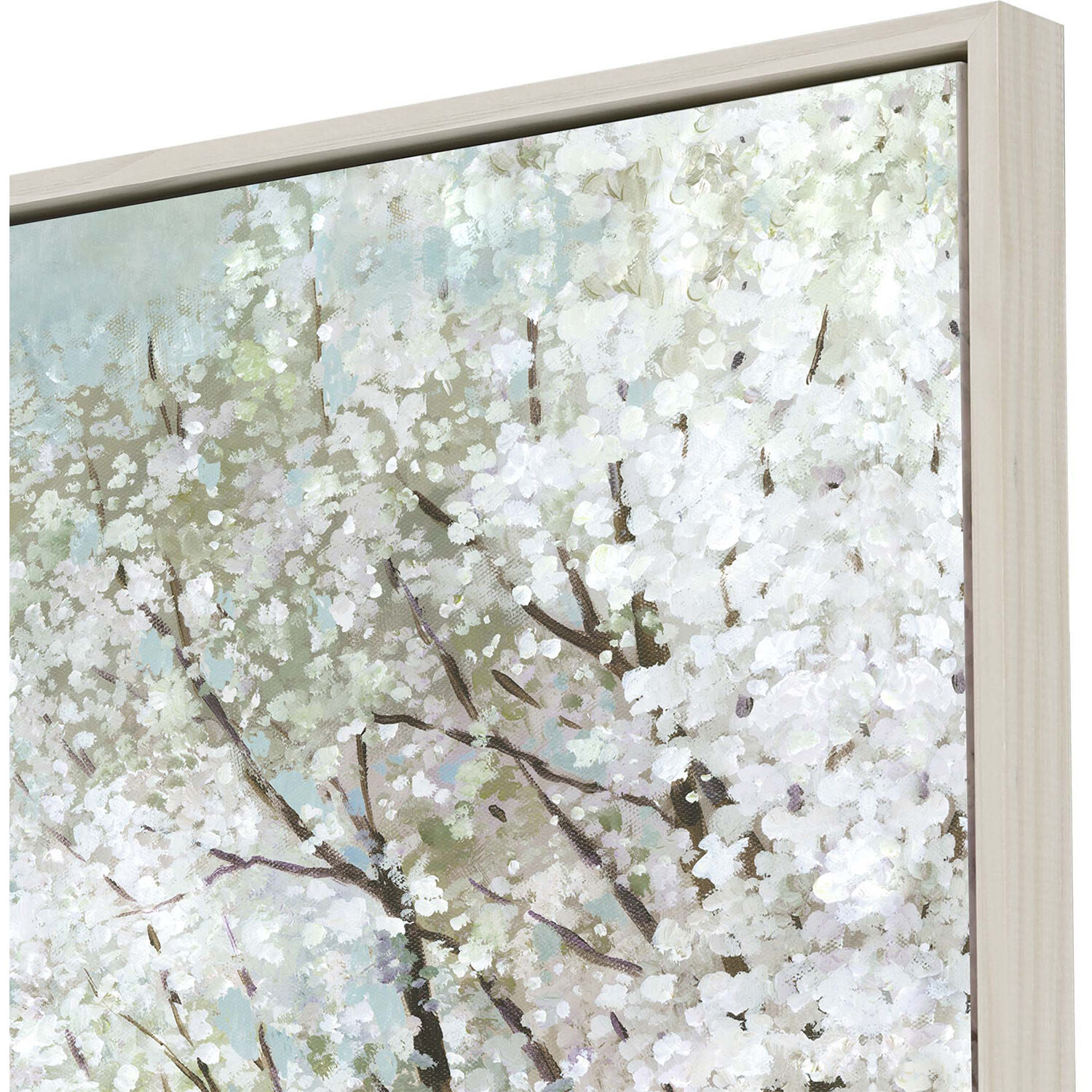 Landscapes White and Neutral and Green and Pink Canvas