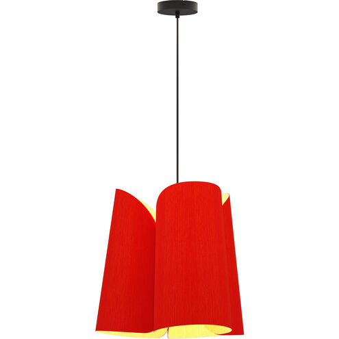 Julieta 1 Light 19.8 inch Black Pendant Ceiling Light in Red/Ash, 20 in, WEP Collection