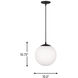 Leo - Hanging Globe 1 Light 10 inch Midnight Black Pendant Ceiling Light