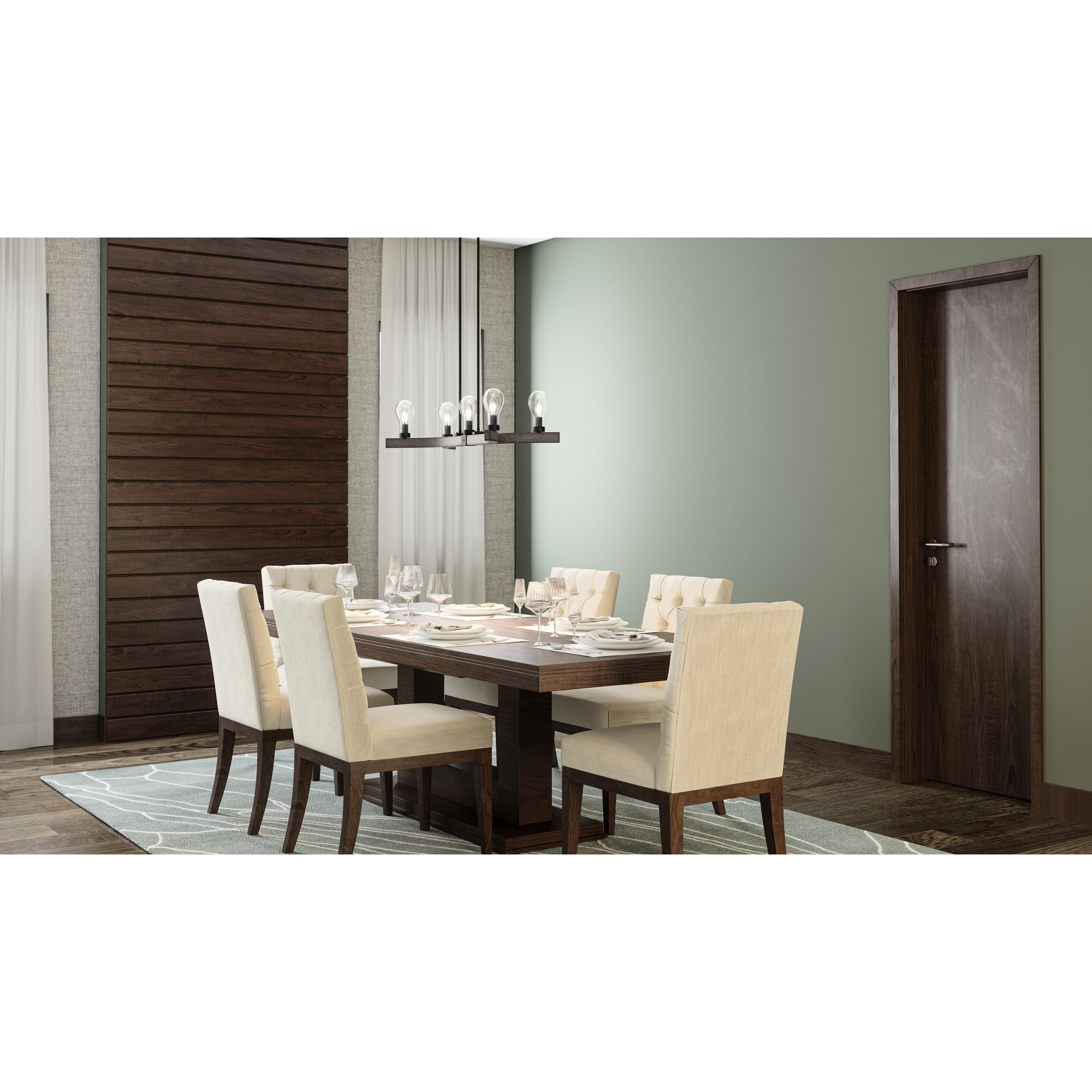 Ojai 5 Light 32 inch Matte Black Island Light Ceiling Light