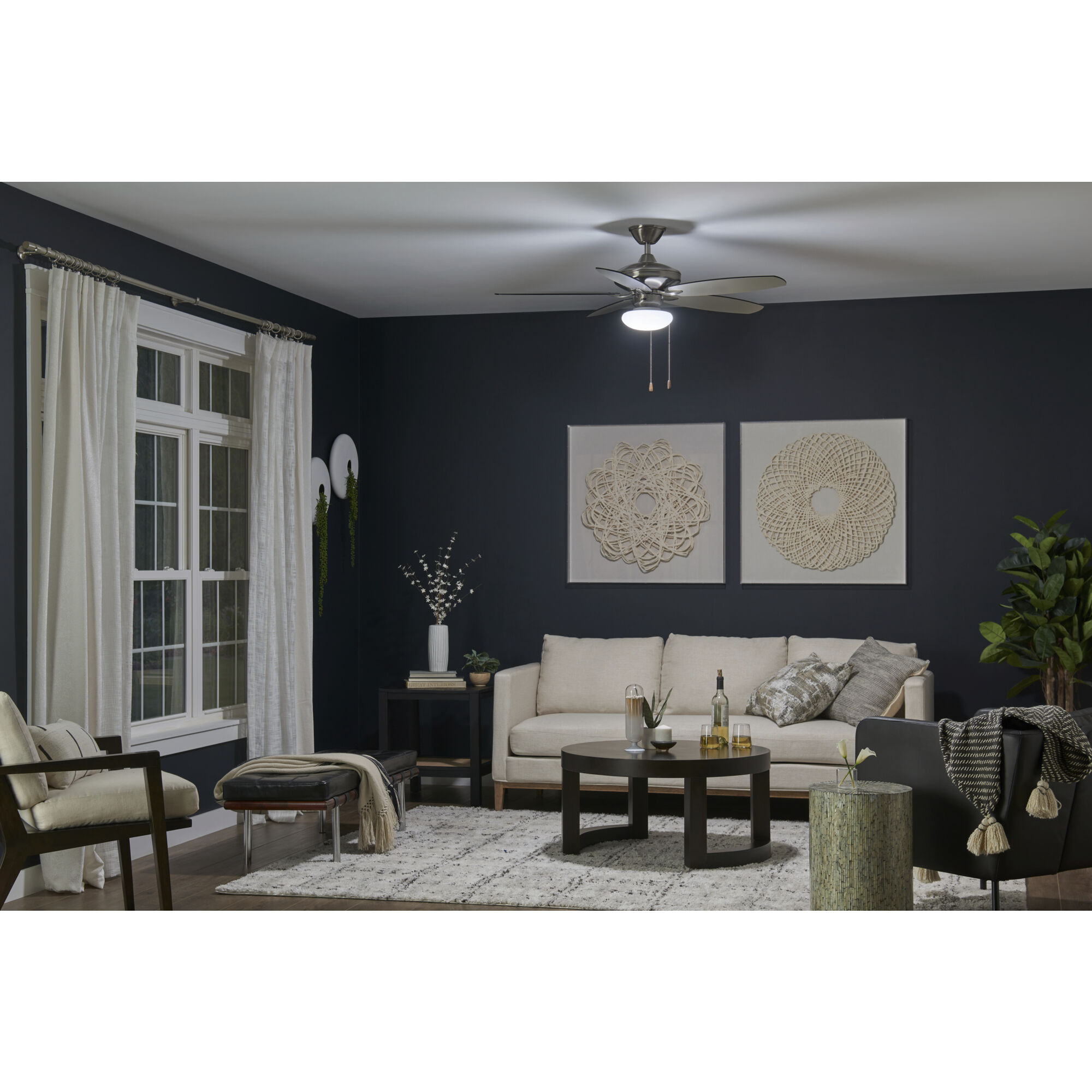 Soft Modern LED White Fan Light Kits