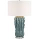 Niese 26 inch 150 watt Light Blue Glaze and Antique Brass and Clear Crystal Table Lamp Portable Light