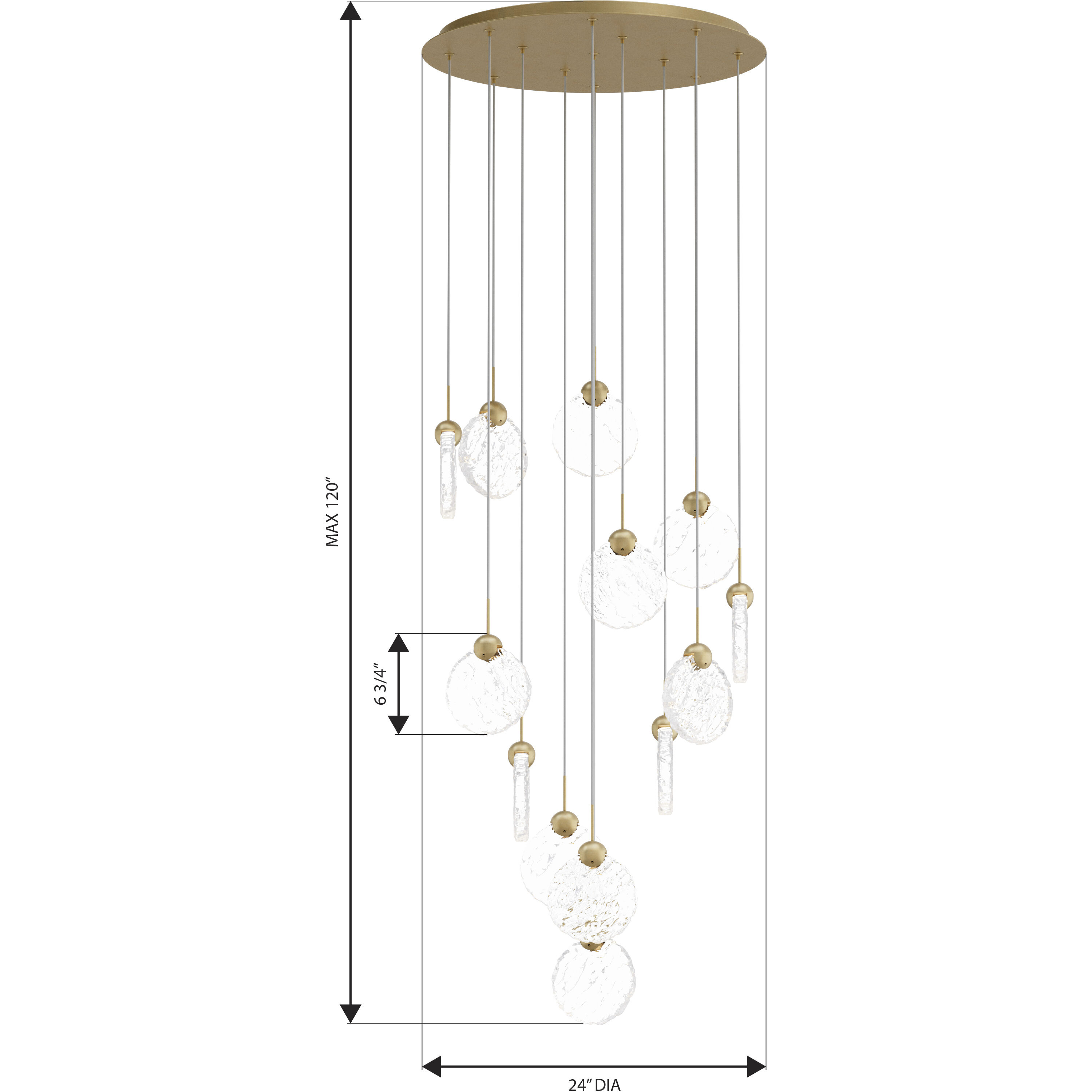 Briselle LED 24 inch Legacy Brass Pendant Ceiling Light