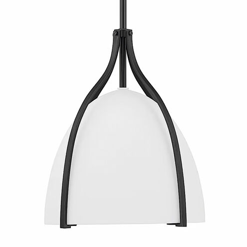 Arcelia 1 Light 12 inch Matte Black Pendant Ceiling Light, Medium