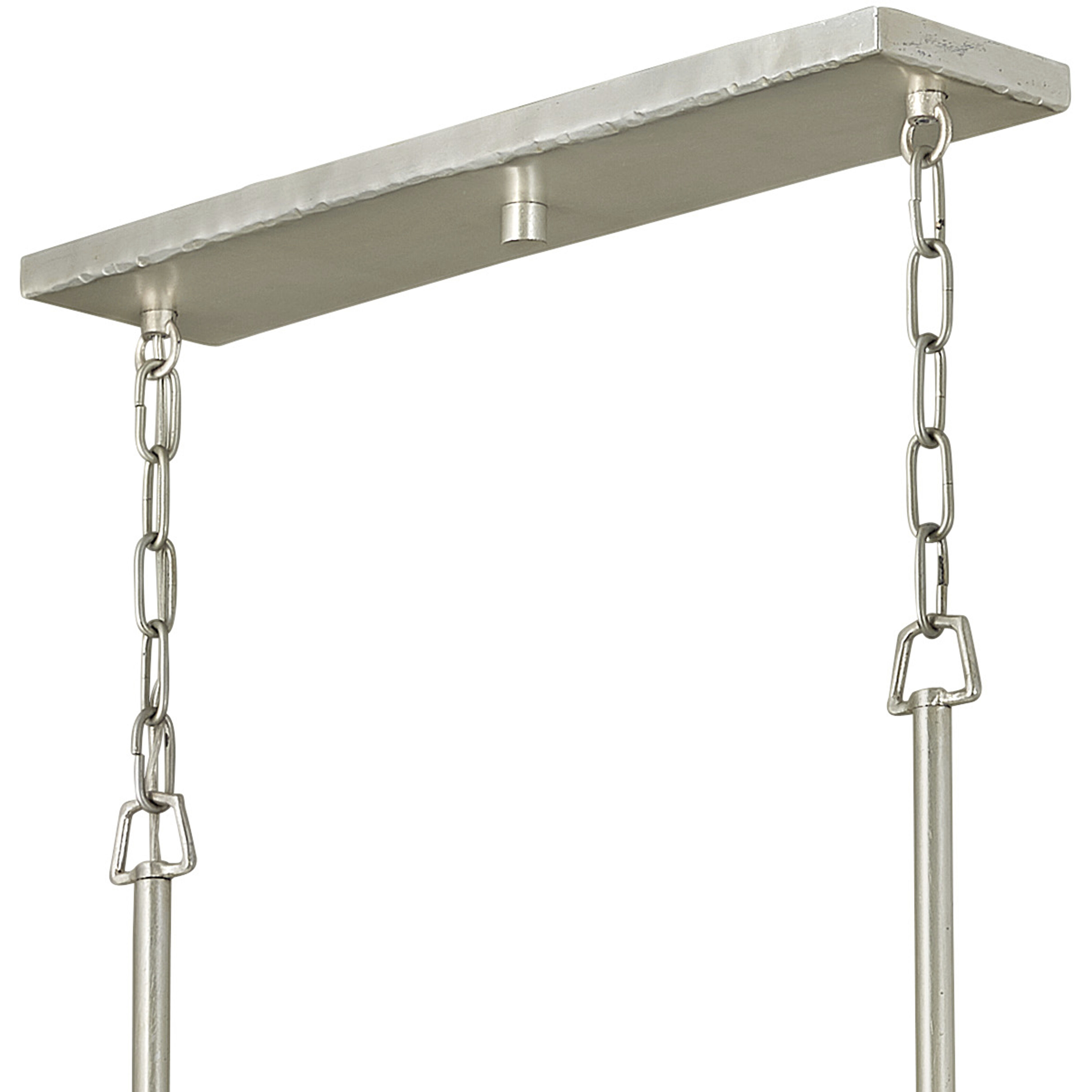 Farrah LED 60 inch Silver Leaf Chandelier Ceiling Light, Linear & Oval