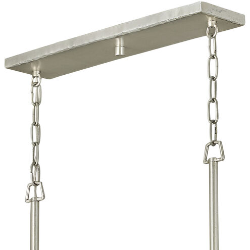 Farrah LED 60 inch Silver Leaf Chandelier Ceiling Light, Linear & Oval