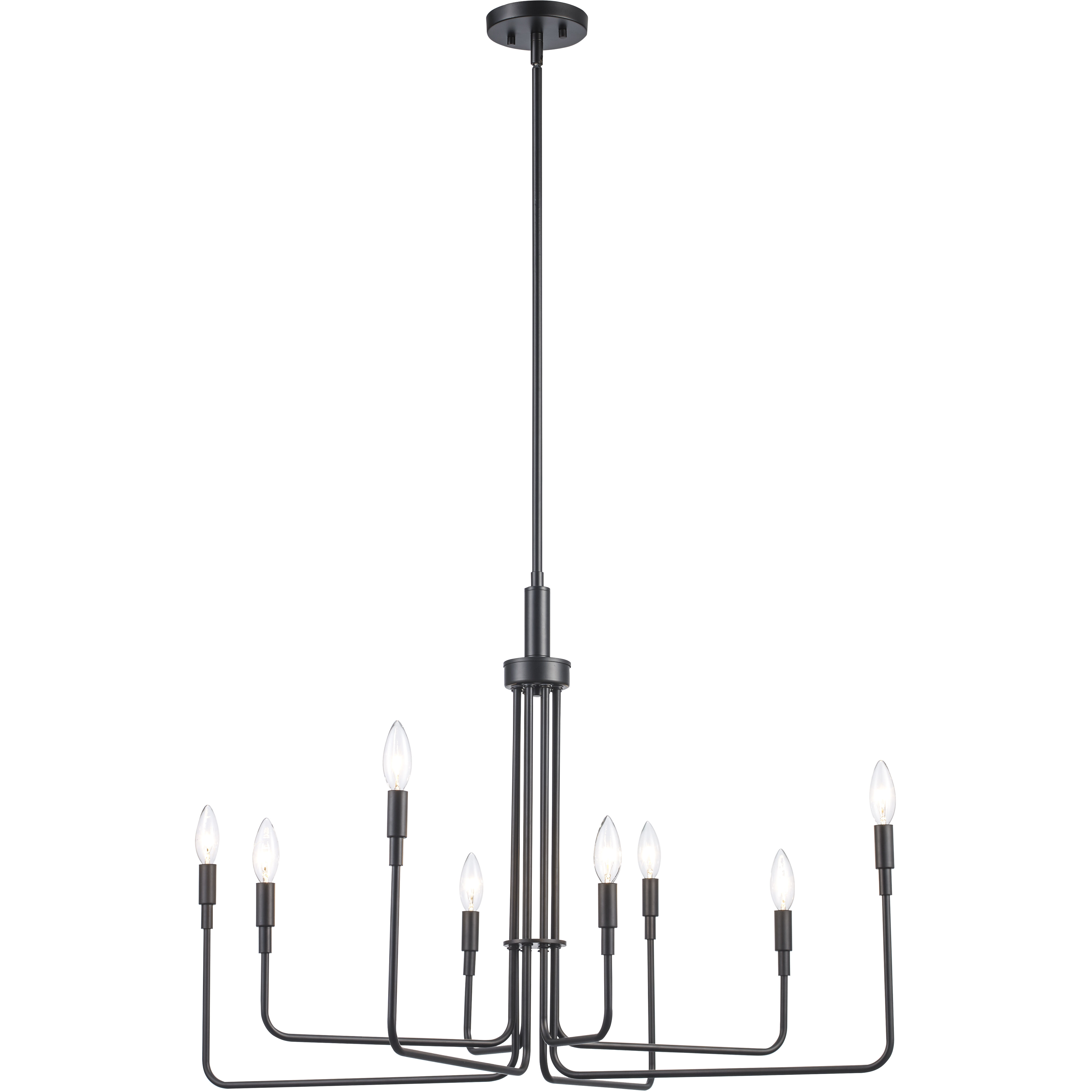 Juniper 8 Light 36 inch Black Chandelier Ceiling Light