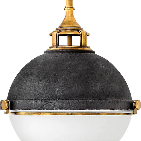 Fletcher LED 22 inch Aged Zinc with Heritage Brass Indoor Chandelier Ceiling Light