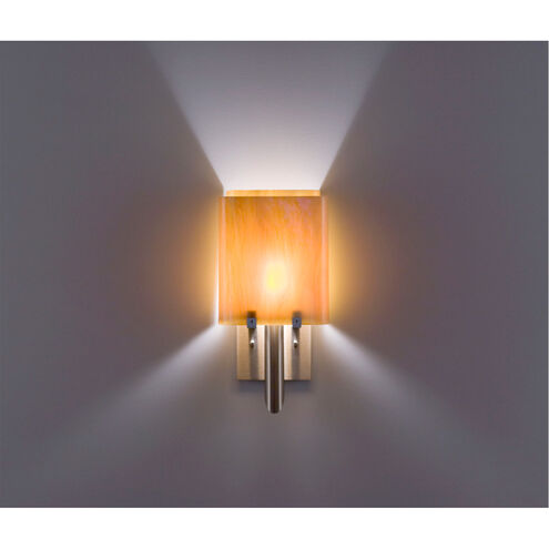 Dessy One / 8 1 Light 14 inch Stainless Steel ADA Wall Sconce Wall Light in Root Beer, Toffee, Double Glass
