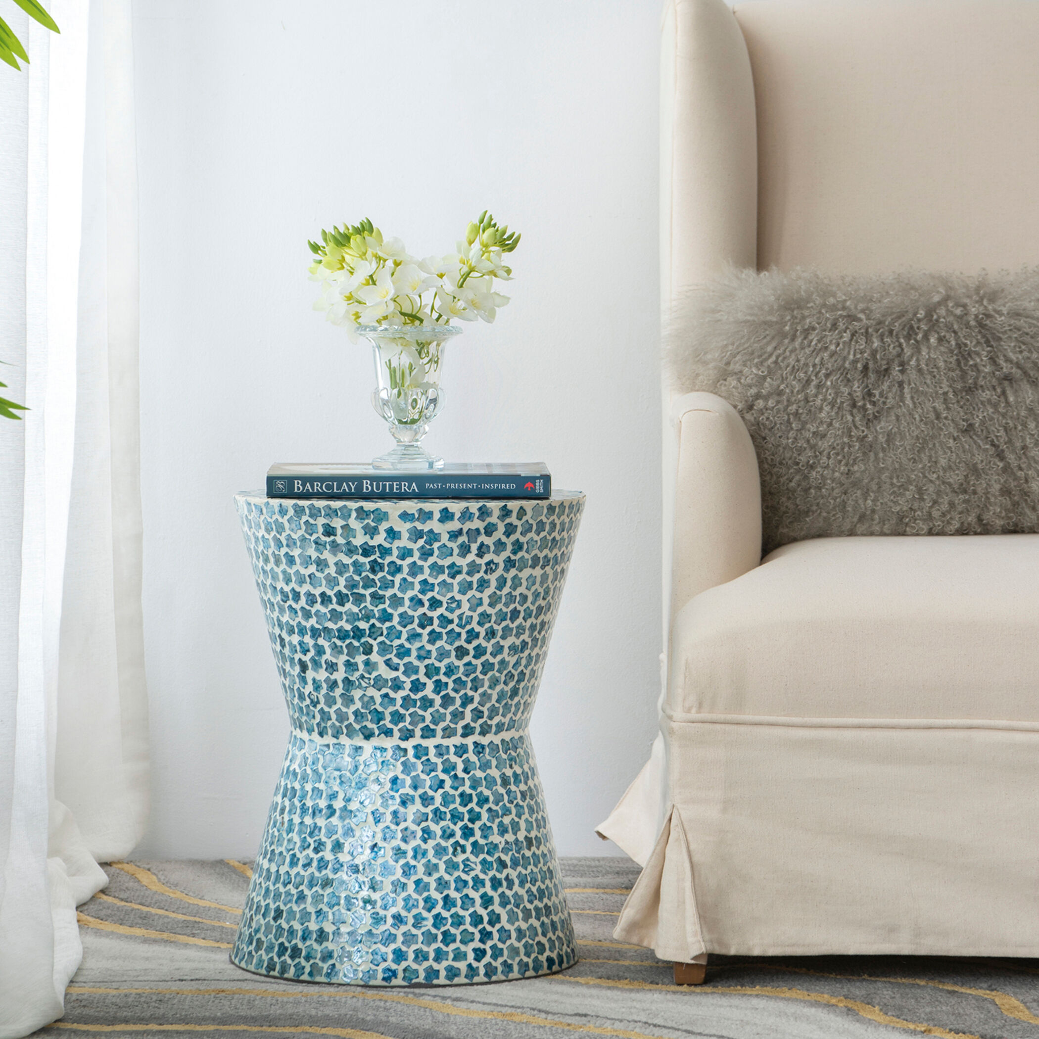 Anita 19.7 inch Blue Stool