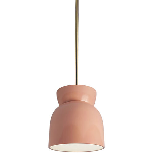 Radiance Collection LED 8 inch Bisque with Brushed Nickel Pendant Ceiling Light