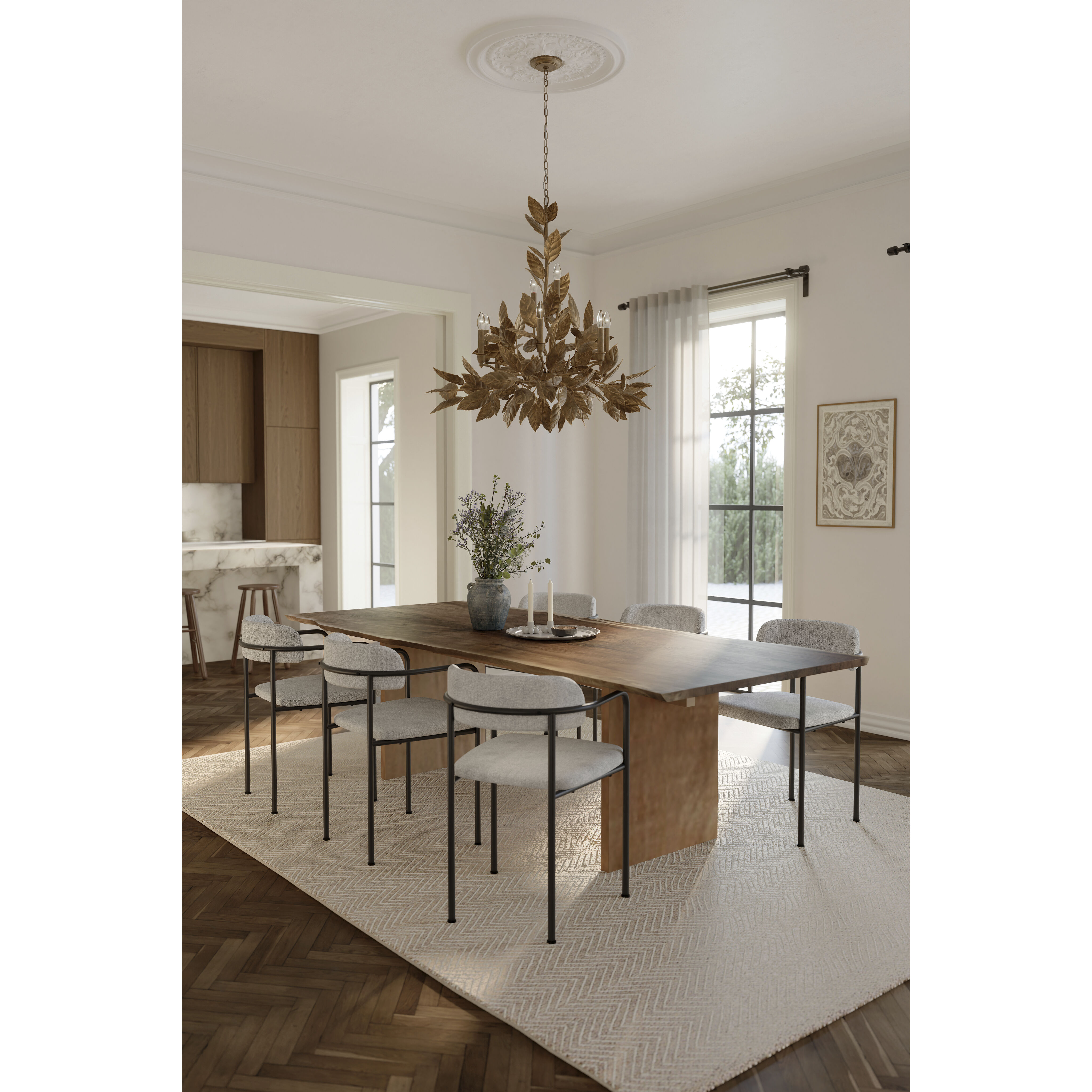 Seraphine 11 Light 40 inch Weathered Gold Chandelier Ceiling Light