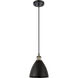 Ballston Dome LED 7.5 inch Black Antique Brass Mini Pendant Ceiling Light