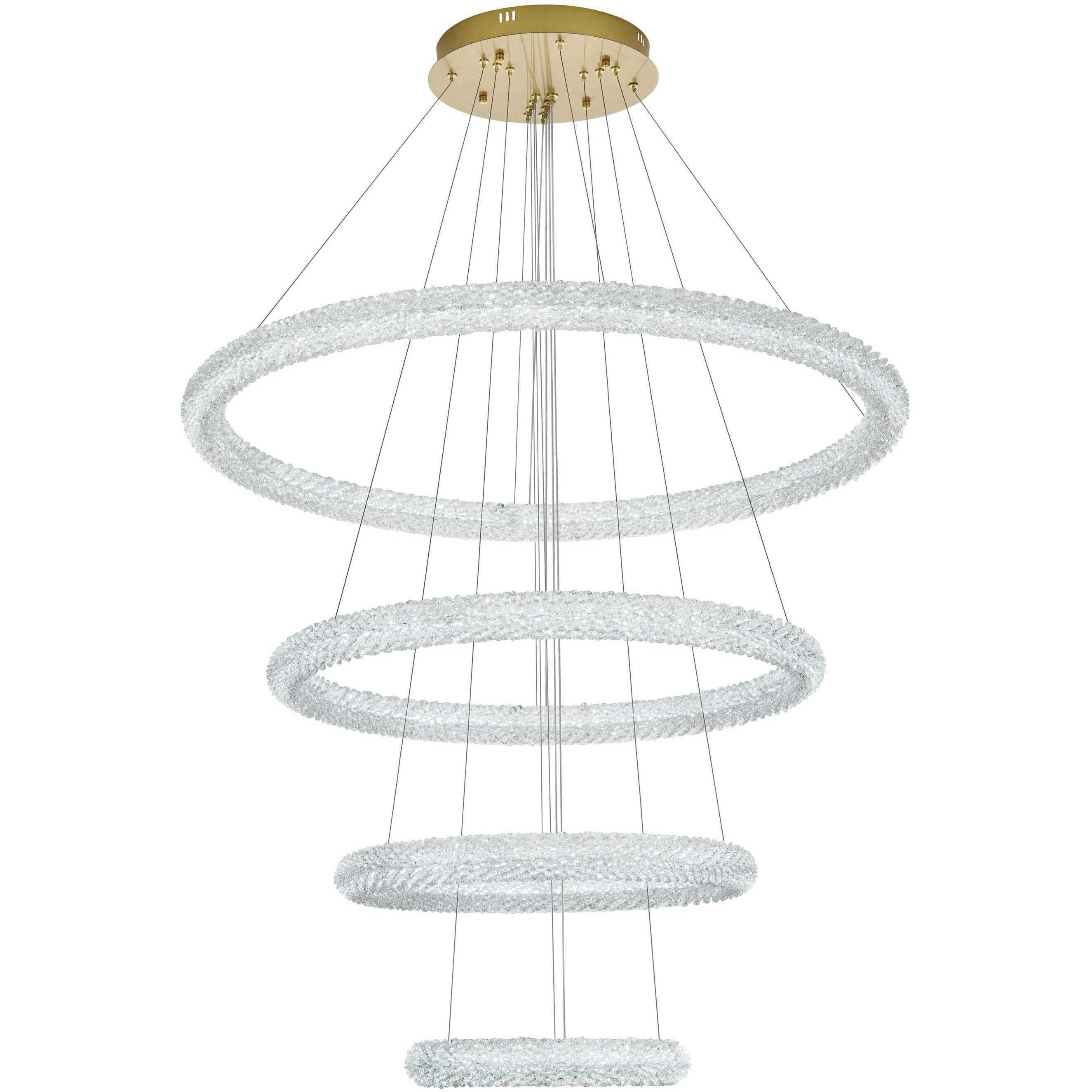 Bowen 4 Light 42 inch Satin Gold Chandelier Ceiling Light