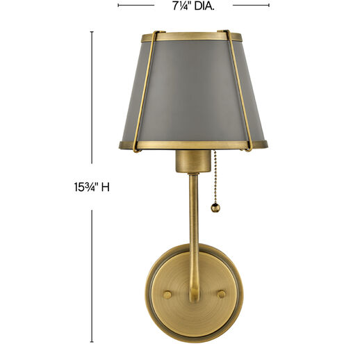 Clarke LED 7.25 inch Lacquered Dark Brass Sconce Wall Light